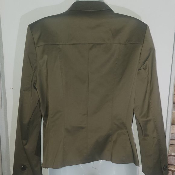 Talbot Petites stylish stretch blazer, Lined, Green/Grey in size 14 - Picture 4 of 13